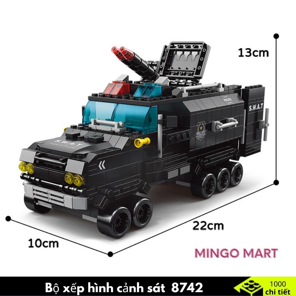 [1000+ chi tiết] Đồ chơi bộ xếp hình sắc màu Tàu Vũ Trụ  , cảnh sát , cứu thương , lâu đai cho bé sáng tạo