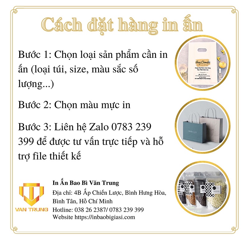 In túi theo yêu cầu In Ấn Bao Bì Văn Trung – Túi siêu thị