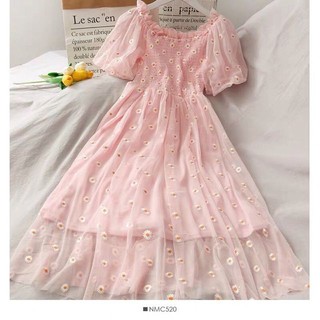 [Order]  Váy lưới thêu hoa cúc