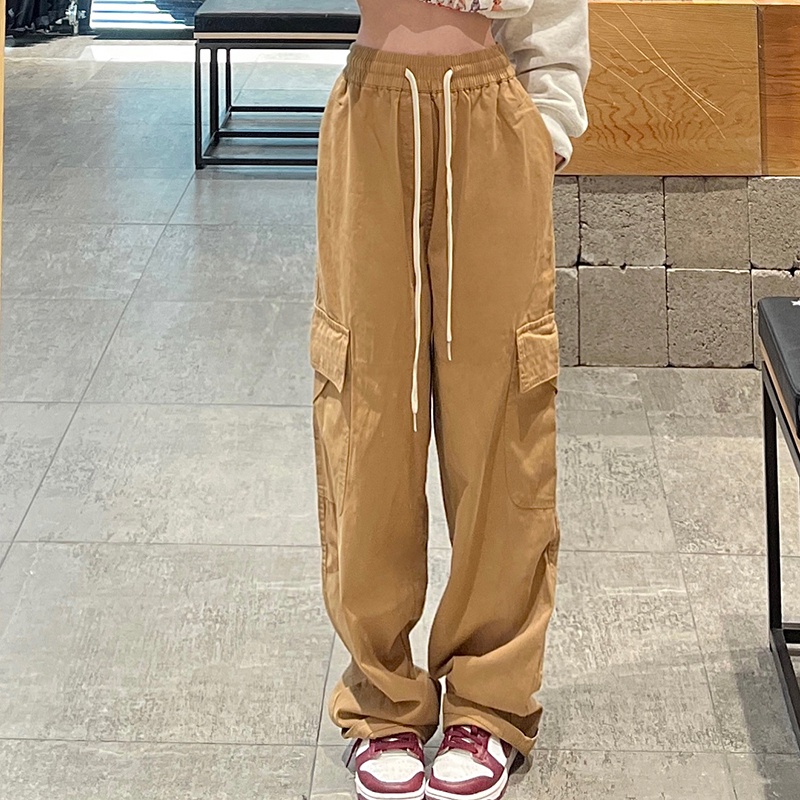 Quần dài SUXI lưng cao ống rộng thời trang mùa xuân dành cho nữ