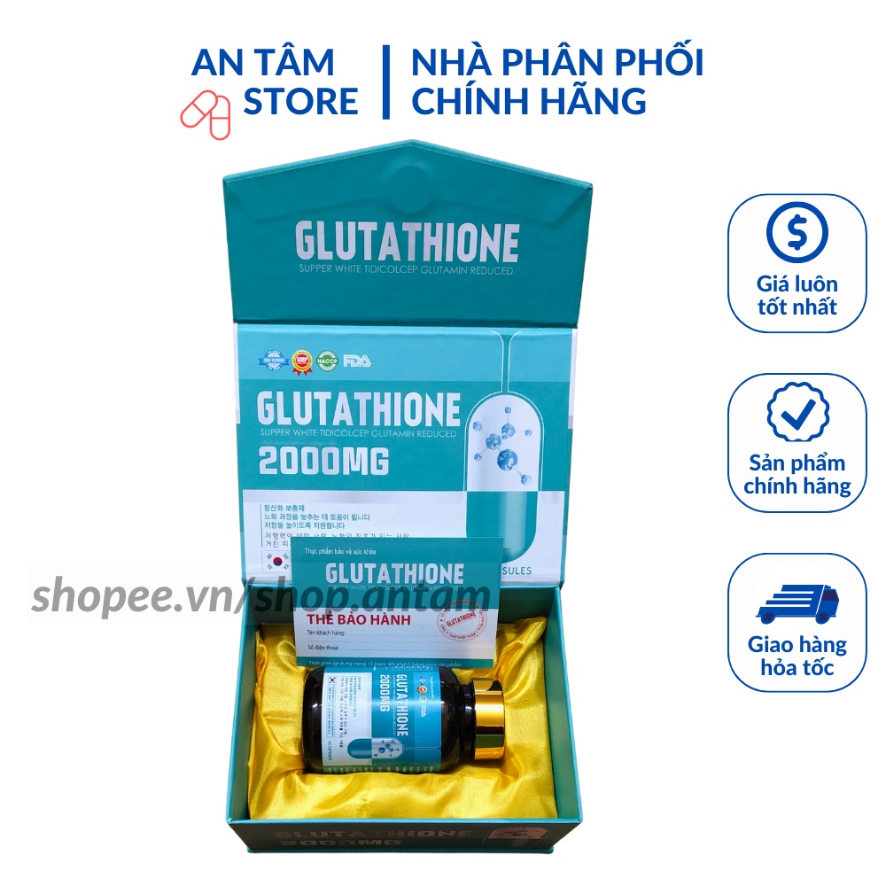 Viên Uống Trắng Da Giảm Nám Mờ Nhăn Collagen Glutathione 2000 Hộp 30 Viên
