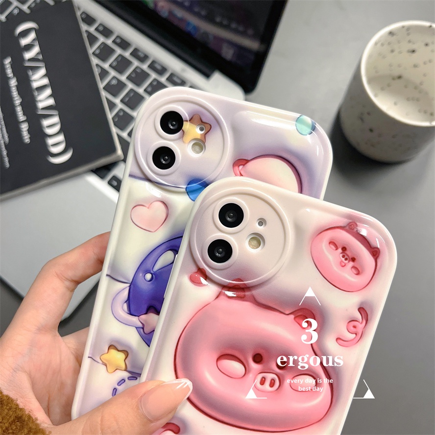 3D VisionỐp Điện Thoại Mềm In Hình Hành Tinh Cho iPhone 14 13 12 11 Pro Max SE2020 X XR Xs Max 7 8 Plus