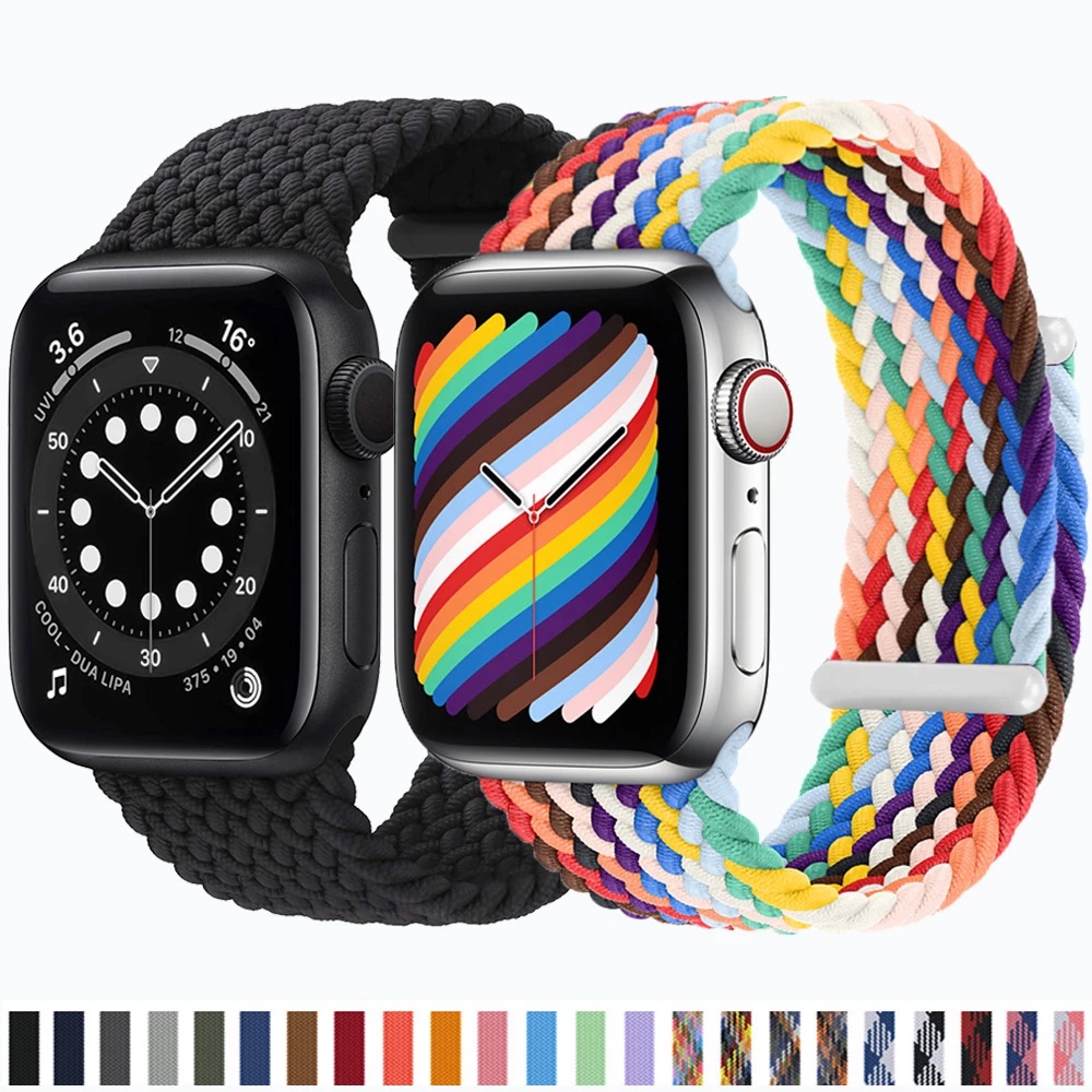 Dây Đeo Đồng Hồ Dạng Bện Bằng Nylon Co Giãn Điều Chỉnh Được Cho Apple Watch UItra 8 7 41mm 45mm 49mm 6 5 4 SE 44mm 40mm iWatch 3 42mm