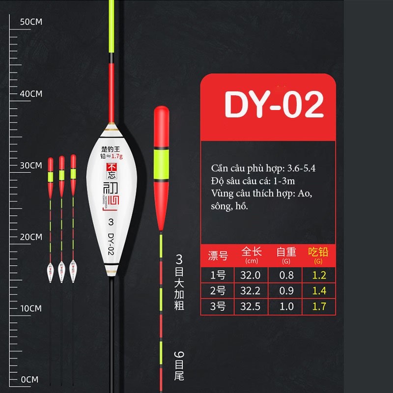 Phao câu - Phao Câu Đài Nano tăm phao lớn, siêu nhạy , Dẻo dai, chống nổ cực tốt