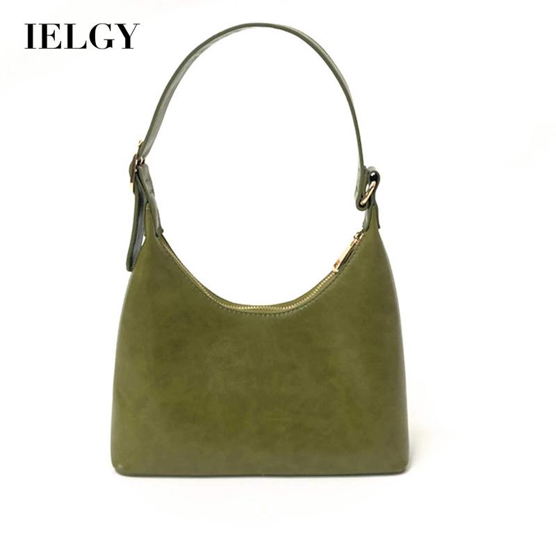 Ielgy Túi Đeo Vai Hình Quả Bơ / Mặt Trăng Màu Xanh Lá Kiểu Hàn Quốc Cho Nữ