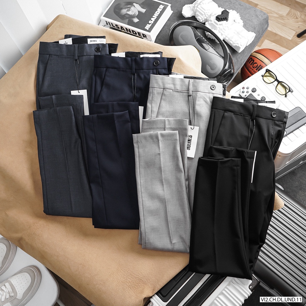 Hình đúng màu - Quần tây xanh đen SLIMFIT UnderNess  -  from dáng cực chuẩn  -  màu quần vải co giãn chuẩn men  -  QVUN1
