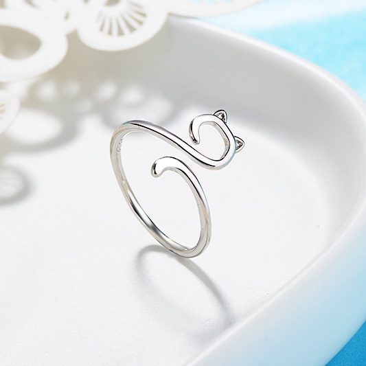 Nhẫn Hở Hình Mèo Dễ Thương Có Thể Điều Chỉnh Thời Trang Cho Nữ