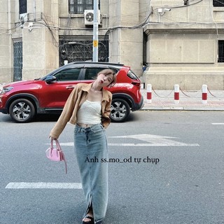 ( CÓ SẴN ) Denim skirt - màu jean nhạt