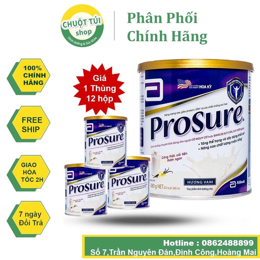 Sữa Prosure hộp 380g Dinh Dưỡng Hỗ trợ Cho Người Ung Thư,Hồi Phục Sau mổ