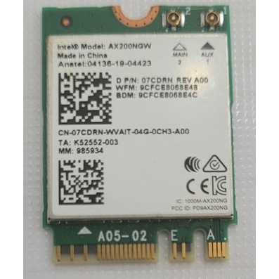 BH 12 tháng. Card Intel WiFi Bluetooth AX200  9260 8265 8260 NGW Mạng không dây Wireless M2