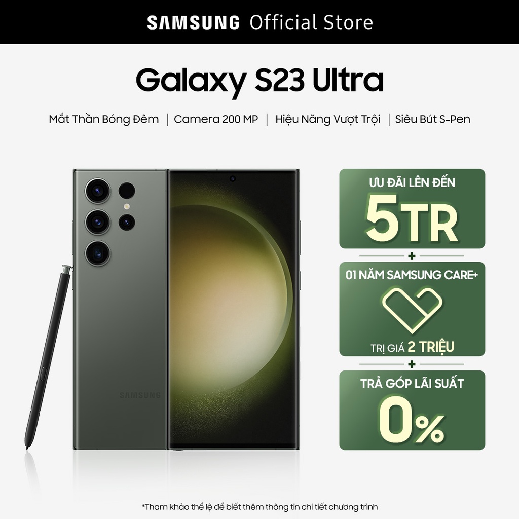 Nhập ELSSS23 giảm 1 triệu Điện Thoại Samsung Galaxy S23 Ultra 12GB 512GB