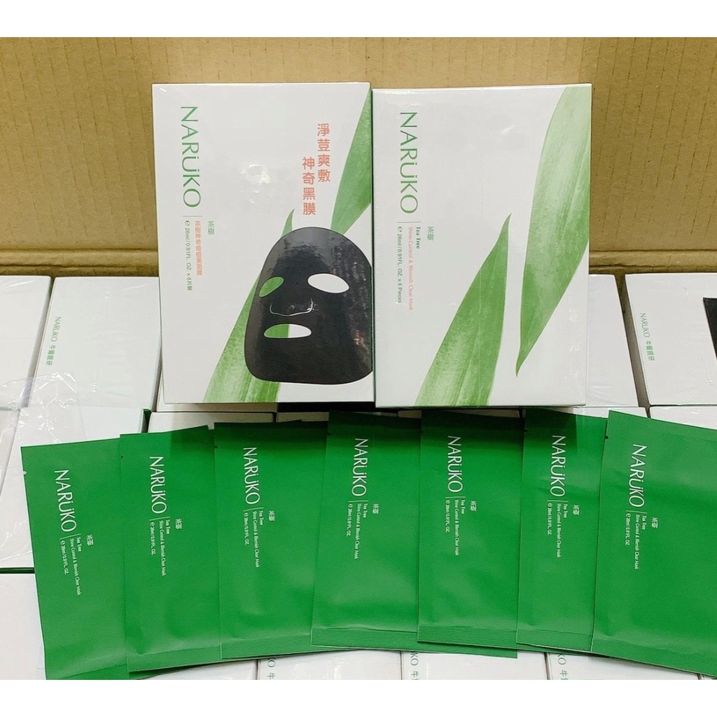 (CHÍNH HÃNG - ĐÀI LOAN) NARUKO MẶT NẠ KIỂM SOÁT DẦU VÀ MỤN TRÀM TRÀ NARUKO TEA TREE HỘP 8 MIẾNG