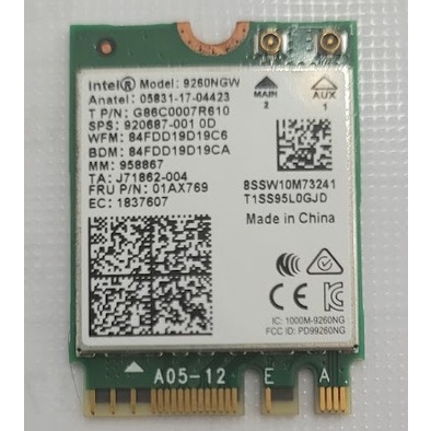 BH 12 tháng. Card Intel WiFi Bluetooth AX200  9260 8265 8260 NGW Mạng không dây Wireless M2