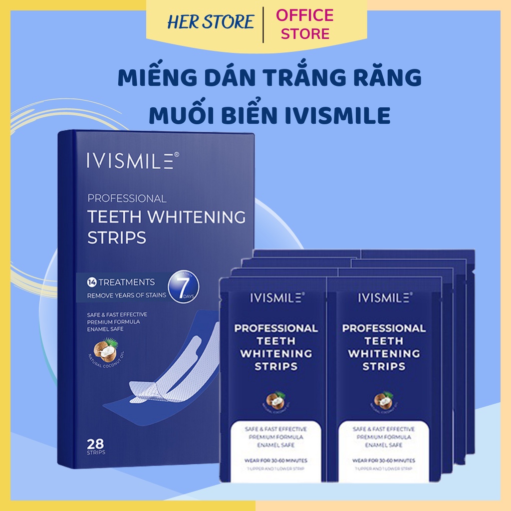 Miếng dán trắng răng IVI SMILE, Miếng dán răng an toàn không gây cảm giác ê buốt
