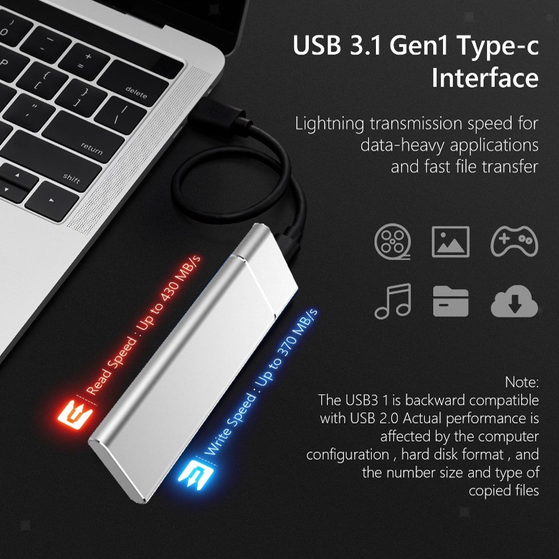 Ổ Cứng Ngoài Tốc Độ Cao Di Động 1TB 2TB 64TB 128TB SSD USB3.1 Cho Máy Tính