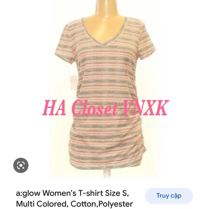 Sale-Áo Thun Cổ Tim Basic Nữ Xuất Dư