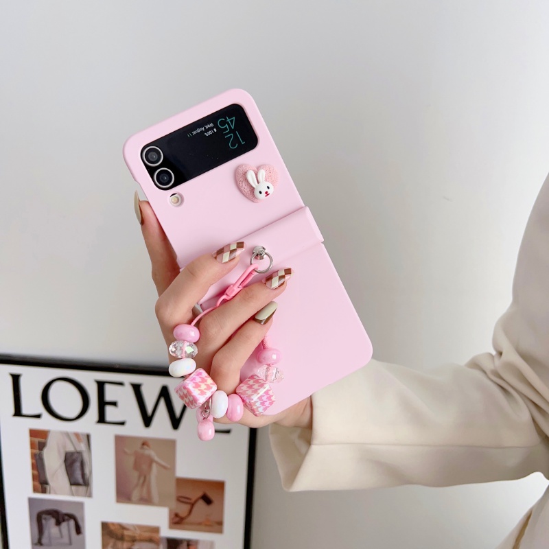 Ốp Điện Thoại pc Cứng Họa Tiết Thỏ Hoạt Hình 3 Trong 1 Cho samsung galaxy z flip 3 zflip4 flip5 5g