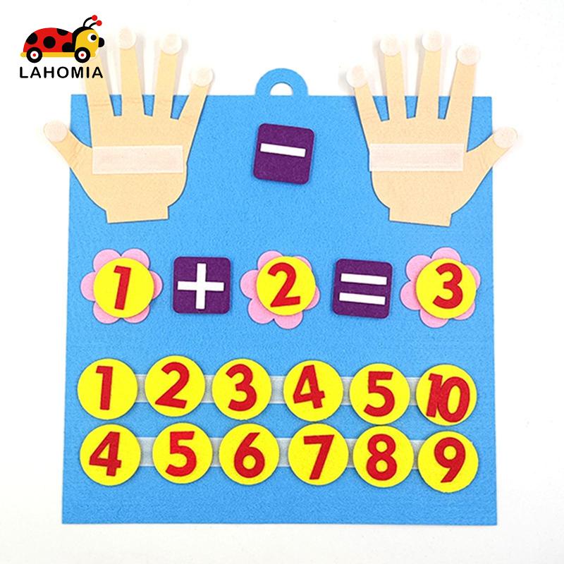 LAHOMIA Đồ chơi bảng đếm số ngón tay cảm biến phương pháp Montessori cho bé