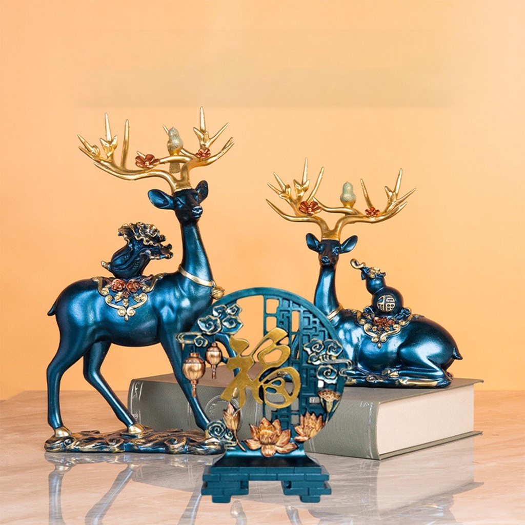LOVIVER Set 3 Tượng Hươu Xinh Xắn Dùng Để Trang Trí Nội Thất ặp Hươu Trang Trí Phong Cách Châu Âu Hiện Đại Đơn Giản Sang Trọng