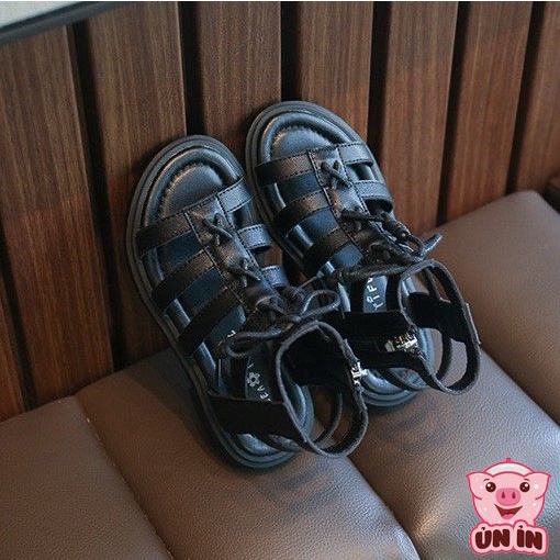 Dép quai hậu cho bé gái, Sandal chiến binh khóa kéo phối dây thắt xinh xắn đế chống trơn trượt cho bé B11