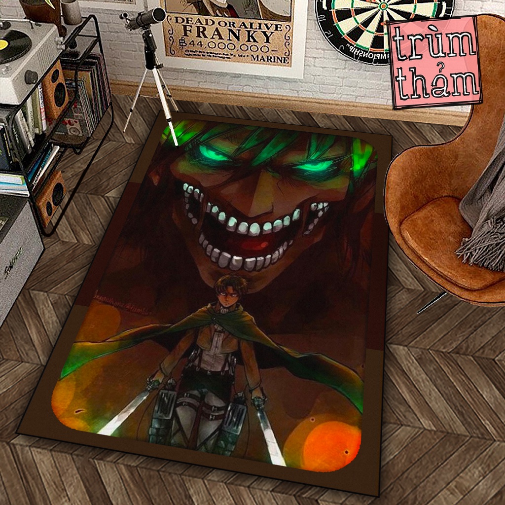 Thảm Trang Trí Attack On Titan Eren Jeager Titan Tiến Công Decor Góc Học Tập Làm Việc Phòng Ngủ Phòng Khách Văn Phòng