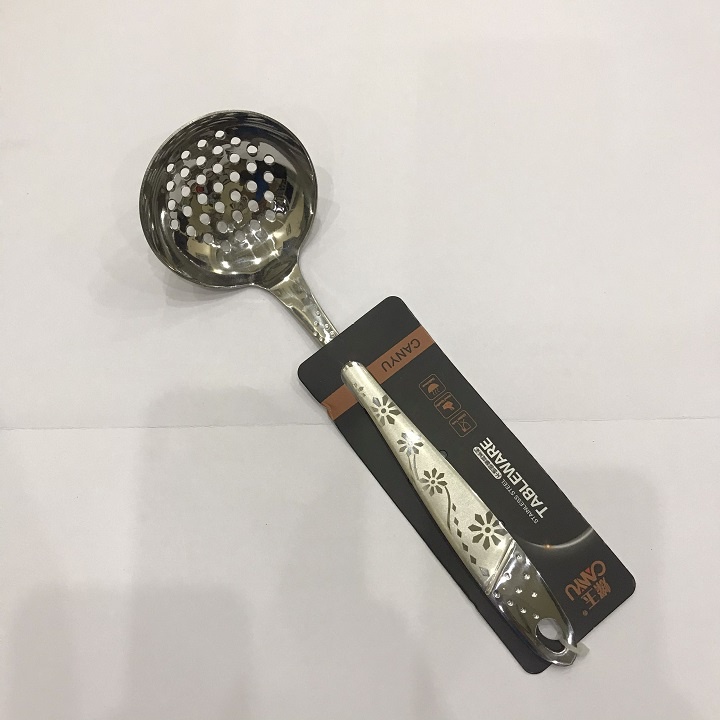 Muôi Vá Múc Canh Bộ 4 Món Xẻng - Muôi - Vá - Sạn Inox 304 Cao Cấp, Chắc Chắn - Họa Tiết Cán Hoa