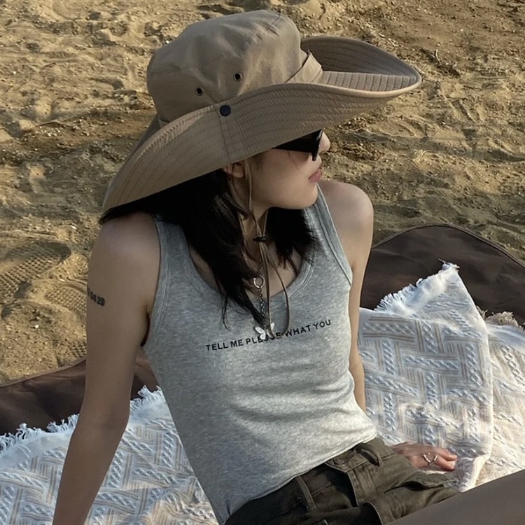 Mũ Cao Bồi Chống Nắng Phối Dây Rút Thời Trang Mùa Hè Cho Nam Và Nữ