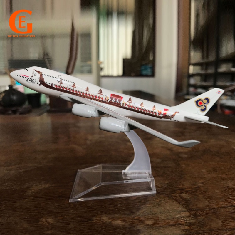 Thái Airways Rồng Thuyền Boeing 747 Mô Hình Máy Bay Diecast Kim Loại B747 Máy Bay Máy Bay Mô Hình Đồ