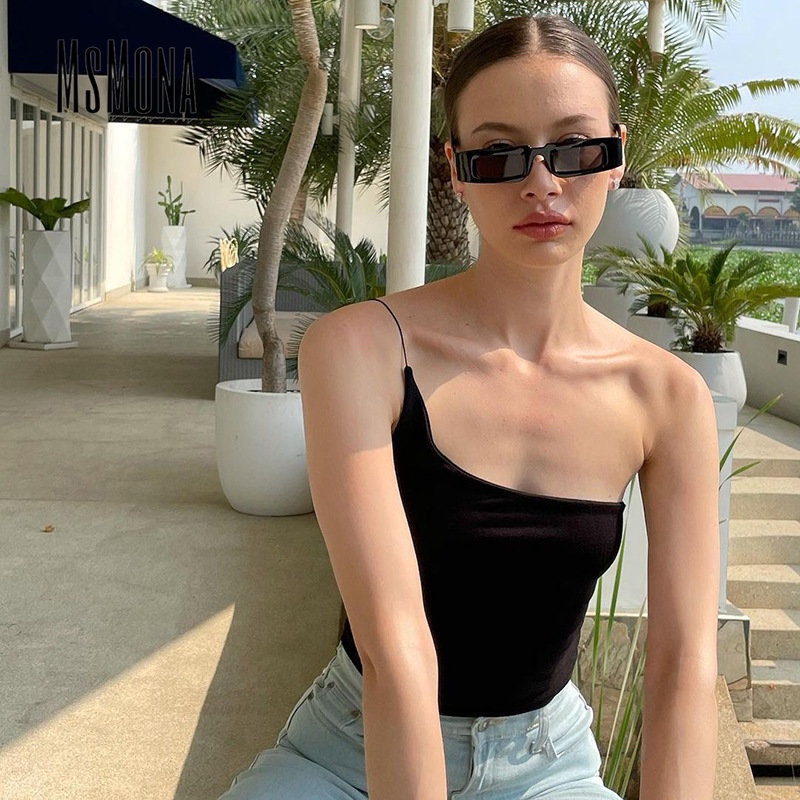 MsMona Áo Hai Dây Dáng Ôm Màu Trơn Thời Trang 2023 Quyến Rũ Cho Nữ