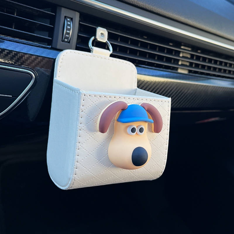 Car Wallace and Gromit Air Outlet Storage Pocket Phone Hanging Bag Creative Car Sundries Storage Box Hanging Storage Same Style Liyp
