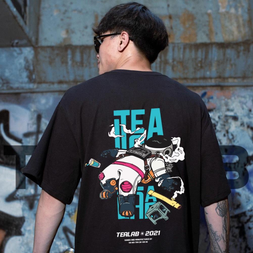 Áo thun over size tay lỡ dáng dài Tee Hà Nội Trà Đá LIMITA