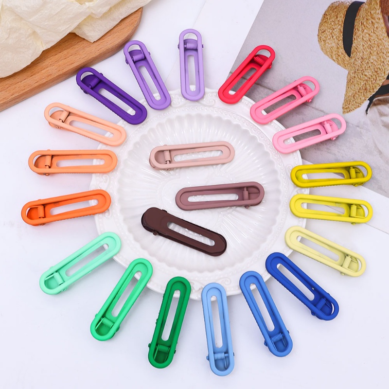 Set 3 Kẹp Tóc Mỏ Vịt Rỗng Một Mảnh Màu Kẹo Trang Trí Hàn Quốc Ngọt Ngào Cho Bé Gái