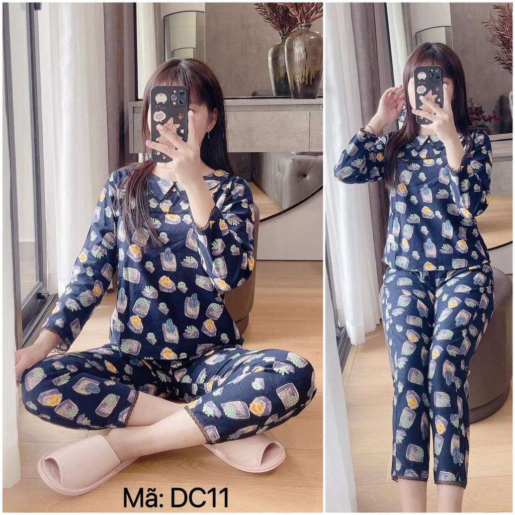 Đồ bộ nữ, Quần áo mặc nhà mẫu Cà Bông dày dặn mặc thu đông siêu xinh, sau sinh ok