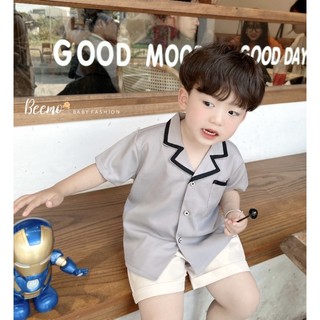 [XẢ KHO] Bộ short sơ mi Pizama Hàn bé trai