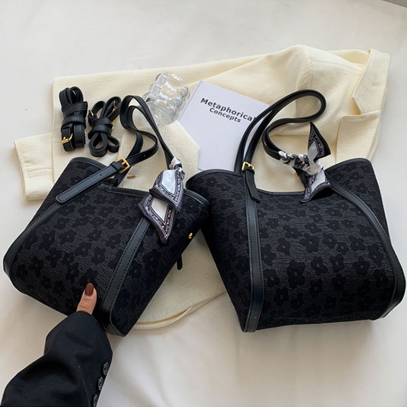 Mischa Túi tote Đeo Vai Bằng Da PU In Họa Tiết Đơn Giản Sức Chứa Lớn Thời Trang Dễ Phối Đồ Cho Nữ