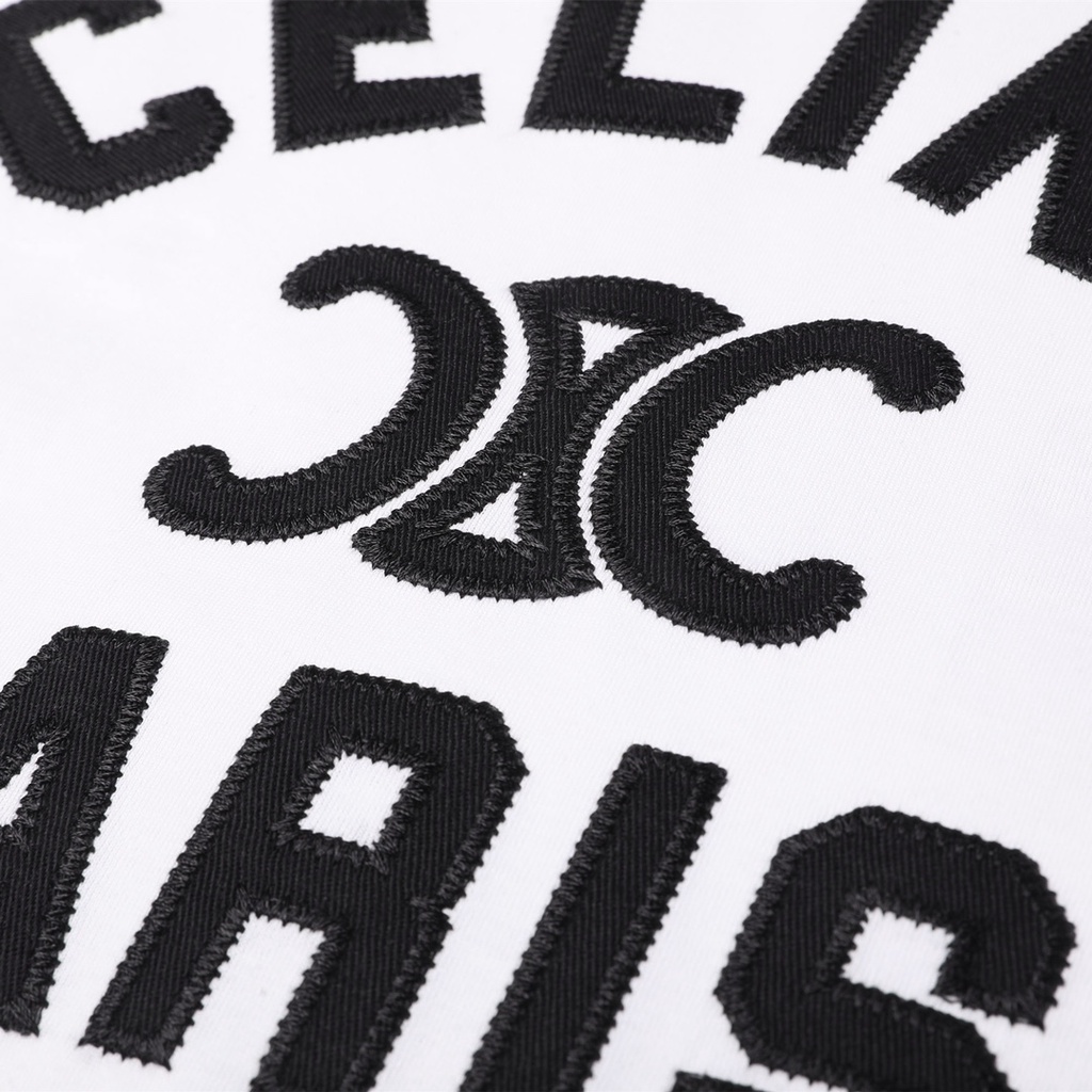 Áo Thun CELINEPARIS COTTON JERSEY OFF WHITE / Đen