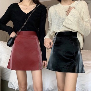 Chân váy da kèm quần trong