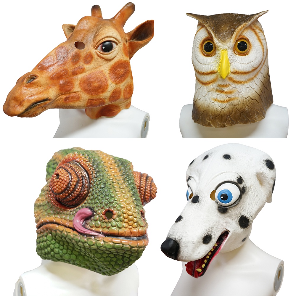 Mặt Nạ Hóa Trang halloween Bằng latex Hình Động Vật Vui Nhộn Cho Người Lớn
