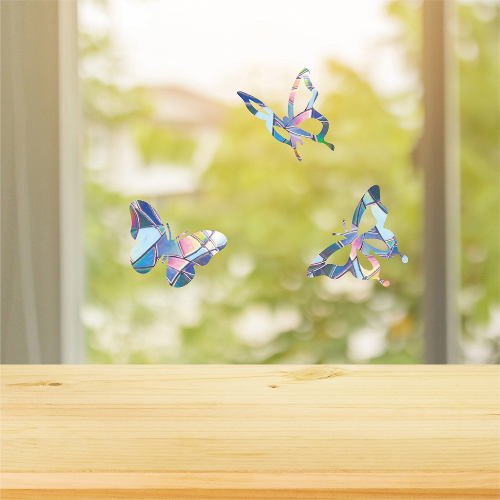 [Home] Hình Dán Tường / Kính Cửa Sổ Tĩnh Điện Họa Tiết Bướm Cầu Vồng Bằng PVC Trang Trí Tiệc Kỳ Nghỉ &amp; Lễ Mới
