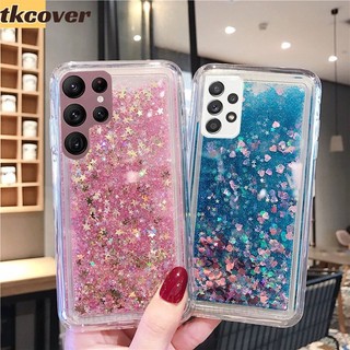 Ốp Điện Thoại Kim Tuyến Nước Hình Trái Tim Cho Samsung S23 S22 S21 Ultra Plus S23 + S22 + S21 + A53
