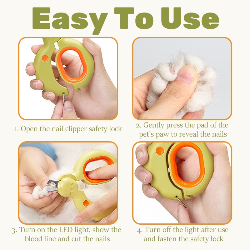 HamshMoc Kềm Cắt Móng Vuốt Có Đèn LED Chuyên Nghiệp Tránh Chó Mèo Bảo Vệ An Toàn