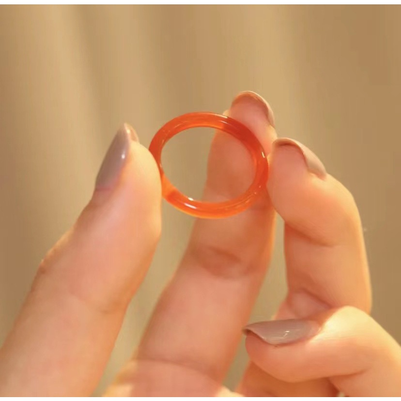 Nhẫn Carnelian Thiết Kế Đơn Giản Cho Cặp Đôi