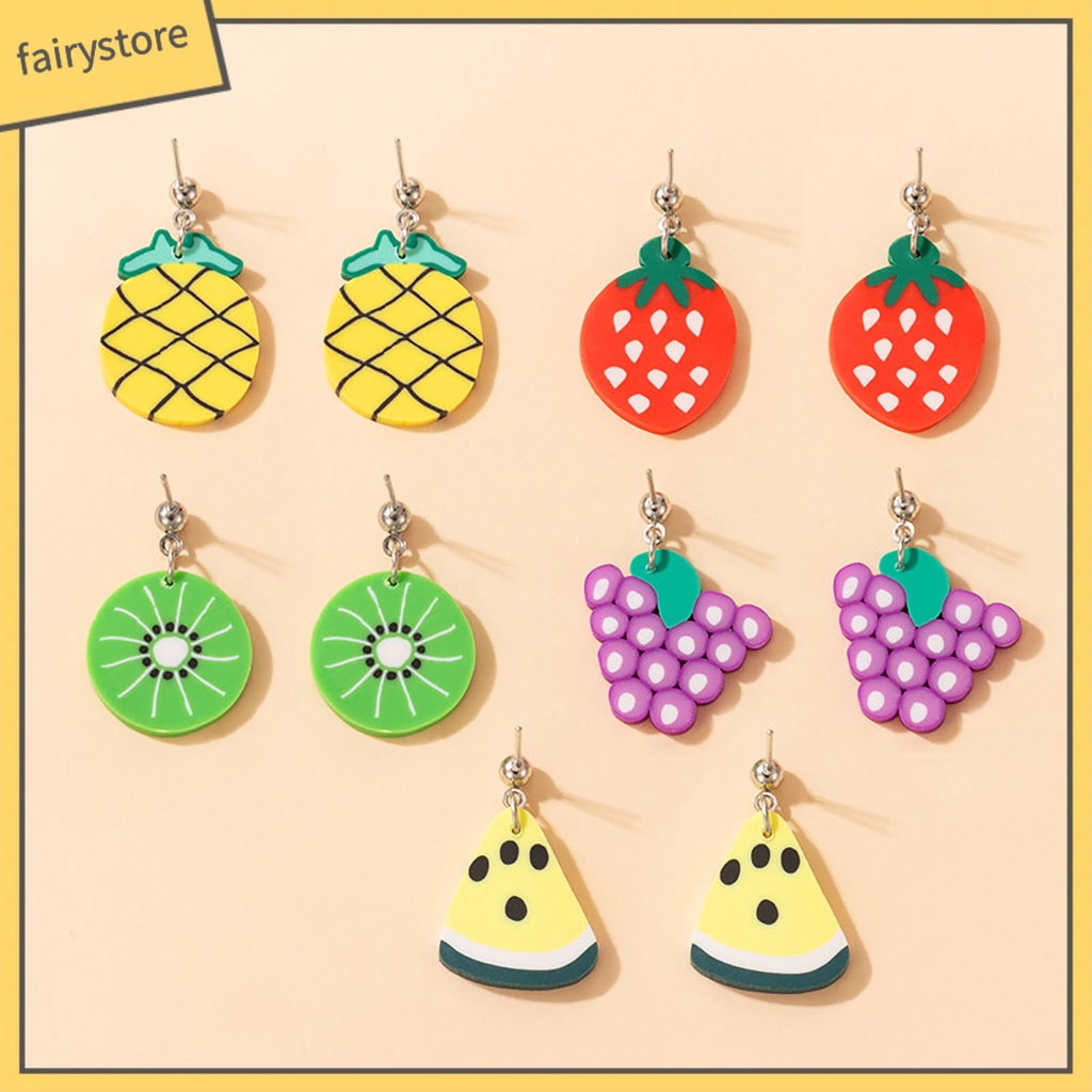 Set 5 Đôi Bông Tai Hình Trái Cây Dễ Thương Cho Nữ [Fairy1]