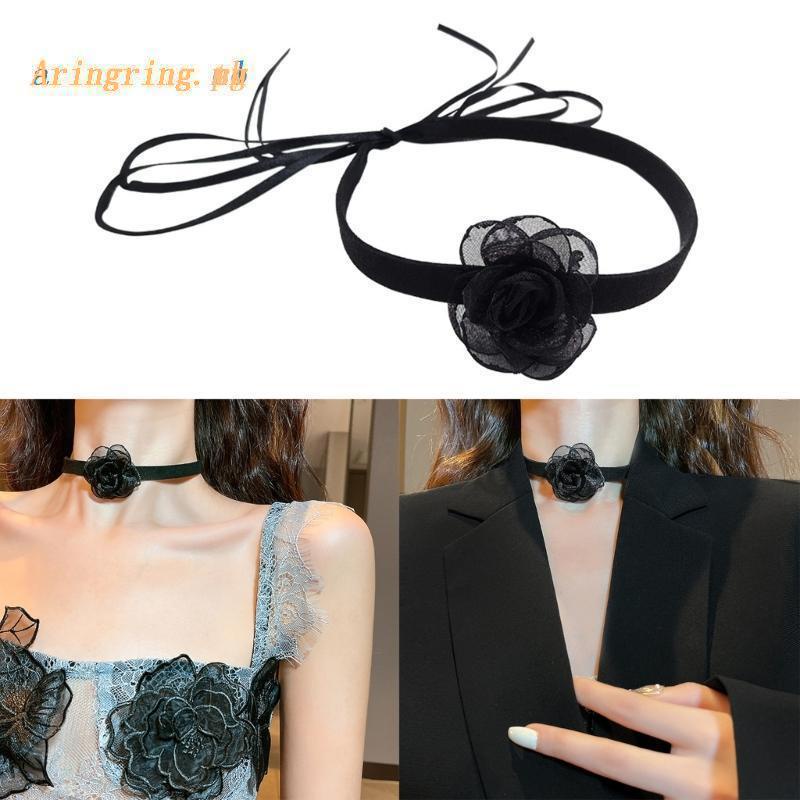 Vòng Cổ Ren Hoa Màu Đen Quyến Rũ Cho Nữ