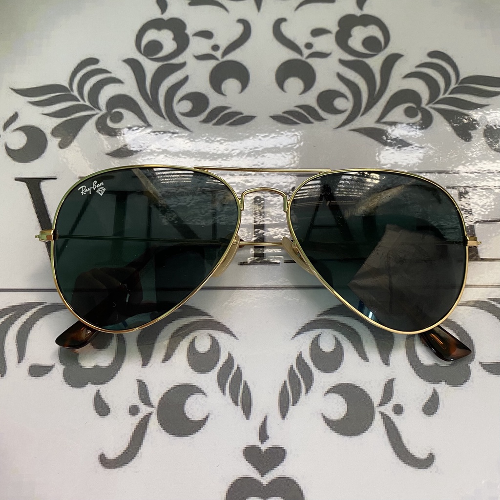 Kính rayban của Ý, 2nd,mắt chuồn chuồn, tròng thủy tinh màu xanh, chống choi, uv cực tốt. Ảnh thật.