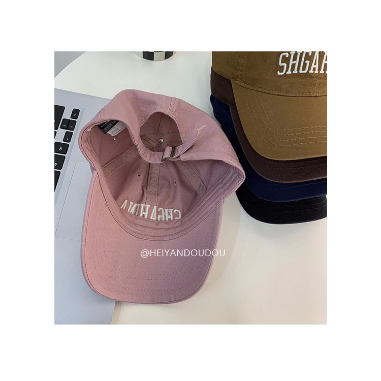 Nón Lưỡi Trai Cotton Màu Hồng Thiết Kế Mới Thời Trang Dành Cho Nữ