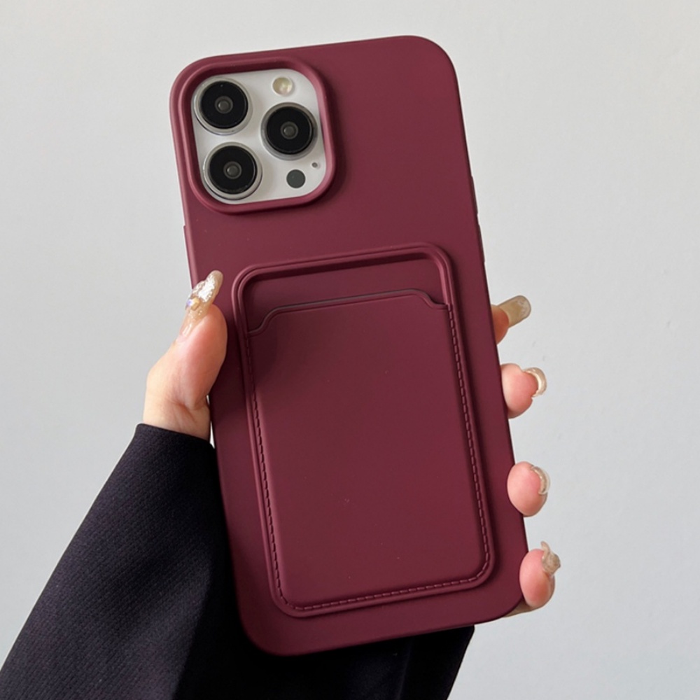 Ốp Điện Thoại Silicon TPU Mềm Siêu Mỏng Có Ngăn Đựng Thẻ Cho IPhone 14 13 12 11 Pro Max X Xs XR 8 7 Plus