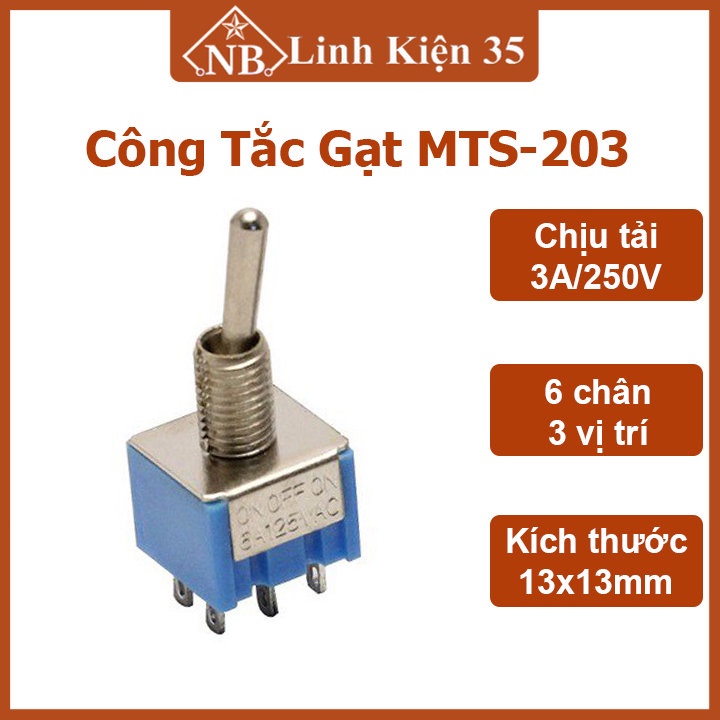 Công tắc gạt MTS-203 3A/250V 6A/125V, đóng ngắt, chuyển mạch điện