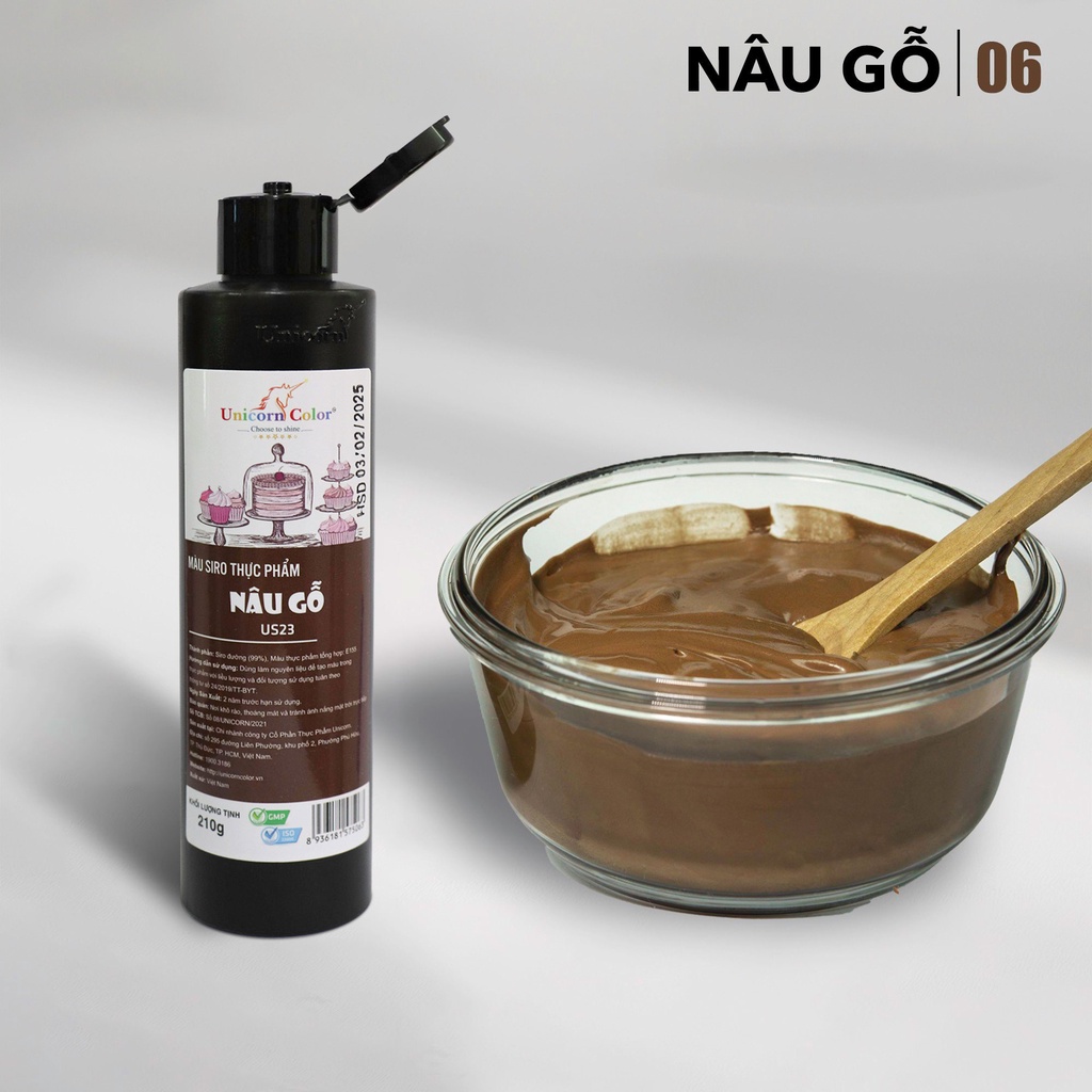 Màu Thực Phẩm Nâu Gỗ Unicorn Không Đắng 210gr A06