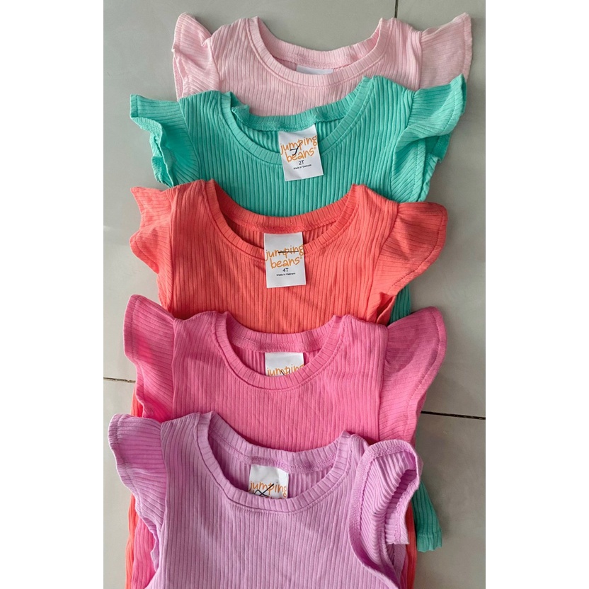 Áo thun gân bé gái tay cánh tiên hiệu J.umbing beans